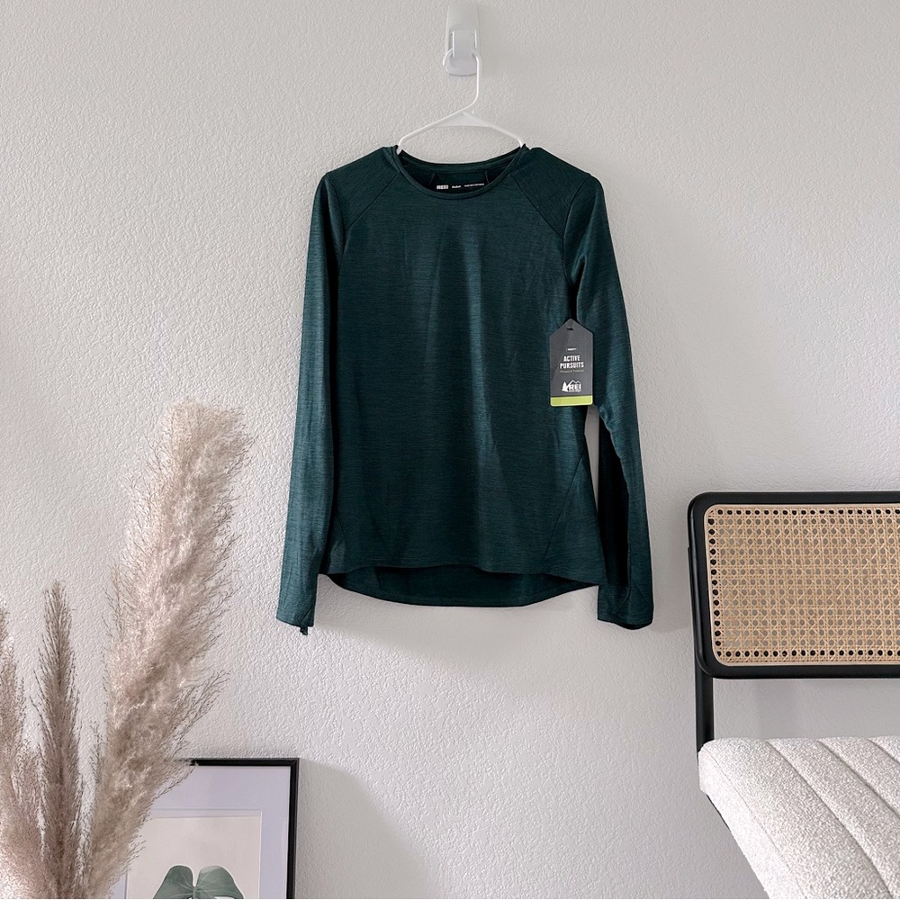 REI Active Pursuits Moisture Wicking Long Sleeve Crew Neck - Green | Women’s M
